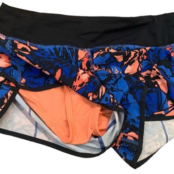 Lululemon Speed Short Paint Storm Harbor Blue Multi / Black SZ 4‎ - Picture 5 of 7